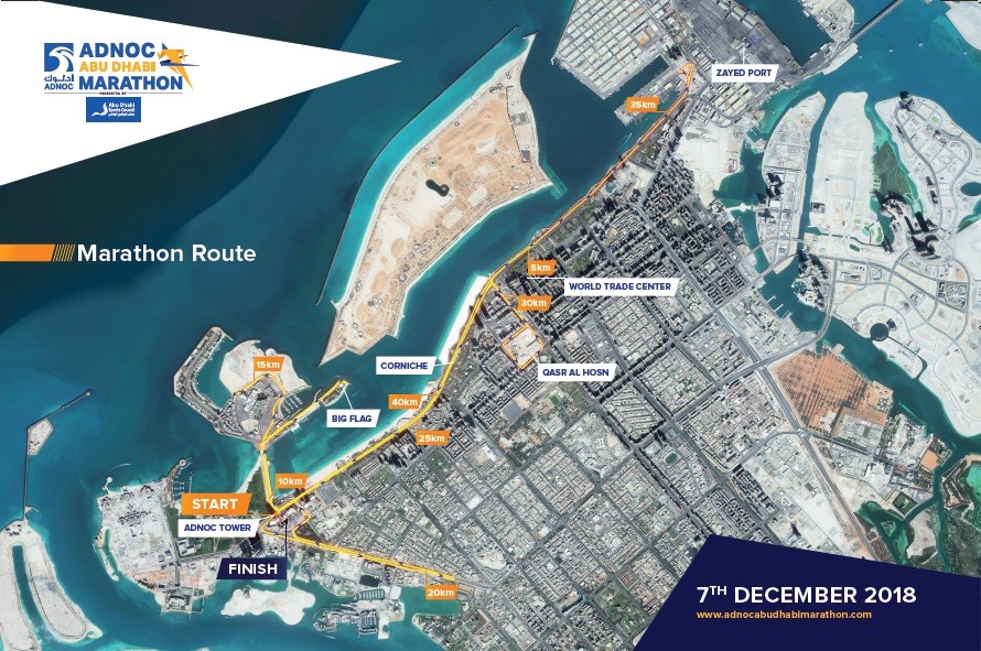 Image 3 – Route for the first-ever ADNOC Abu Dhabi Marathon
